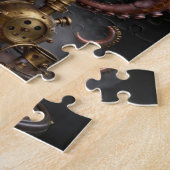 Stoomstijl mechanische octopus op tandwielen kunst legpuzzel (Zijkant)