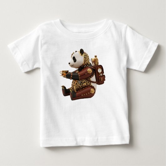 Stoomstijl Mechanische Panda Koperen Klokwerk Figu (Voorkant)