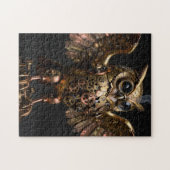 Stoomstijl Mechanische Uil met Uitgespreide Vleuge Legpuzzel (Horizontaal)