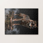 Stoomstijl mechanische wolf op tandwielen legpuzze legpuzzel (Horizontaal)