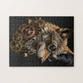 Stoomstijl Mechanische Wolf Portret Legpuzzel (Horizontaal)