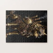 Stoomstijl Mechanische Zittende Wolf Kunst Legpuzzel (Horizontaal)