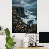 Stoomstijl Oceaan Klinker Ruïnes Poster (Thuiskantoor)