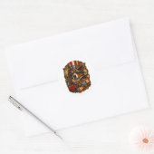 Stoomstijl Patriottische Hond Ronde Sticker (Envelop)