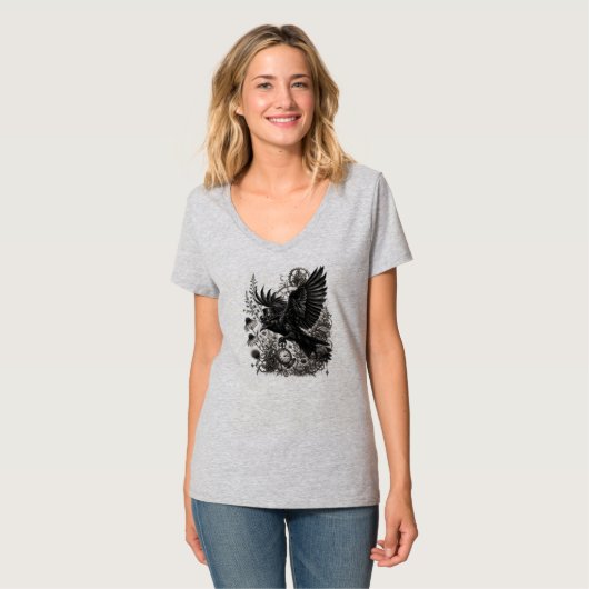 Stoomstijl Raaf T-shirt (Voorkant volledig)