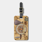 Stoomstijl Reizen Antieke Kompas Avontuur Bagagelabel (Voorkant verticaal)