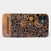 Stoomstijl Roestige Tandwielen Aangepaste Naam Case-Mate iPhone Case (Achterkant (horizontaal))