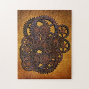 Stoomstijl Roestige Tandwielen Legpuzzel