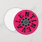 Stoomstijl Rood Wiel Tandwiel Valentijnsdag Rond Feestdagenkaart (Voorkant / Achterkant)