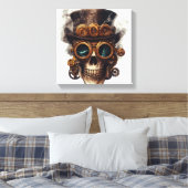 Stoomstijl Schedelmotor Canvas Afdruk (Insitu (Slaapkamer))