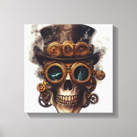 Stoomstijl Schedelmotor Canvas Afdruk (Voorkant)