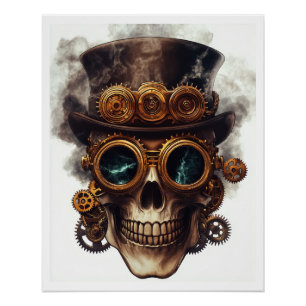 Stoomstijl Schedelmotor Perfect Poster