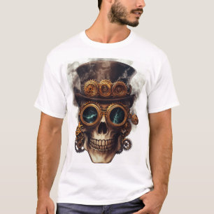 Stoomstijl Schedelmotor T-shirt