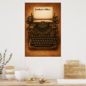 Stoomstijl Schrijfmachine Retro Antiek Victoriaans Poster (Keuken)