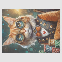 Stoomstijl Seymour, kat speelt poker Tissuepapier