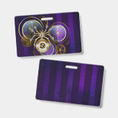 Stoomstijl Spin op Paarse Achtergrond Badge (Voor- en achterkant)