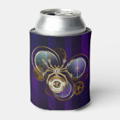 Stoomstijl Spin op Paarse Achtergrond Blikjeskoeler (Blikje Voorkant)