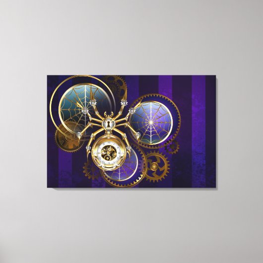 Stoomstijl Spin op Paarse Achtergrond Canvas Afdruk (Voorkant)
