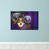 Stoomstijl Spin op Paarse Achtergrond Canvas Afdruk (Insitu (Houten vloer))