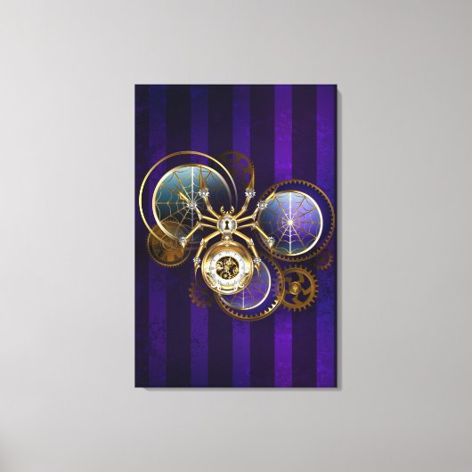 Stoomstijl Spin op Paarse Achtergrond Canvas Afdruk (Voorkant)