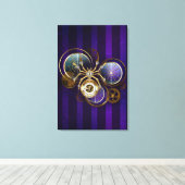 Stoomstijl Spin op Paarse Achtergrond Canvas Afdruk (Insitu (Houten vloer))