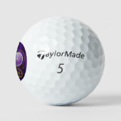 Stoomstijl Spin op Paarse Achtergrond Golfballen (Logo)
