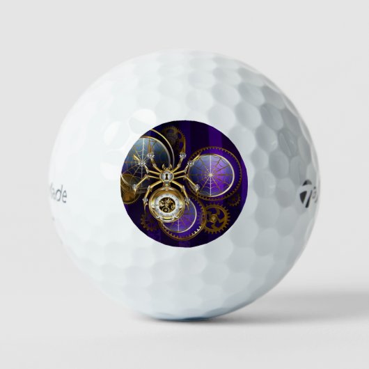 Stoomstijl Spin op Paarse Achtergrond Golfballen (Voorkant)