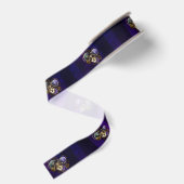 Stoomstijl Spin op Paarse Achtergrond Grosgrain Lint (Achterkant)