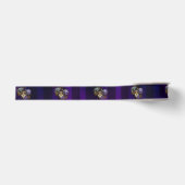 Stoomstijl Spin op Paarse Achtergrond Grosgrain Lint (Voorkant)