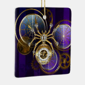 Stoomstijl Spin op Paarse Achtergrond Keramisch Ornament (Rechts)