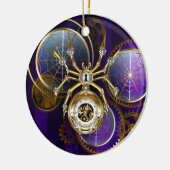 Stoomstijl Spin op Paarse Achtergrond Keramisch Ornament (Links)