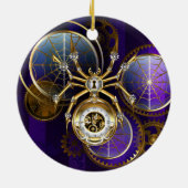 Stoomstijl Spin op Paarse Achtergrond Keramisch Ornament (Achterkant)