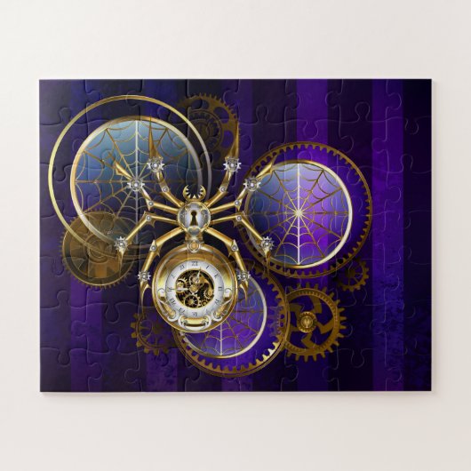 Stoomstijl Spin op Paarse Achtergrond Legpuzzel (Horizontaal)