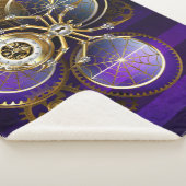 Stoomstijl Spin op Paarse Achtergrond Sherpa Deken (3/4)