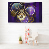 Stoomstijl Spin op Paarse Achtergrond Spandoek (Insitu)