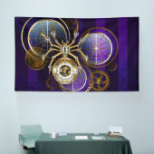 Stoomstijl Spin op Paarse Achtergrond Spandoek (Beurs)