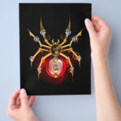 Stoomstijl spin op zwart flyer (Hand)
