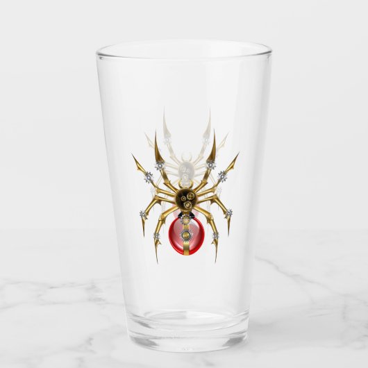 Stoomstijl spin op zwart glas (Voorkant)