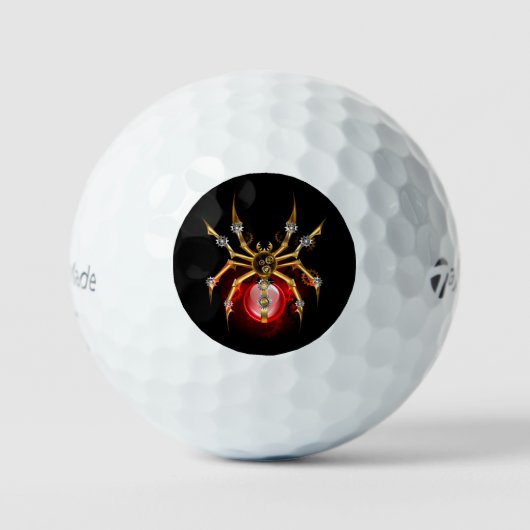 Stoomstijl spin op zwart golfballen (Voorkant)