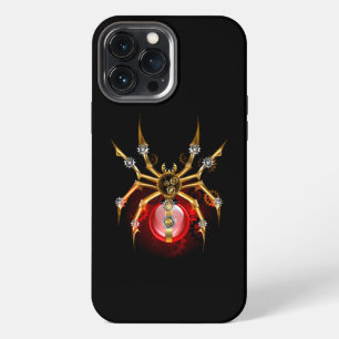 Stoomstijl spin op zwart iPhone 13 pro max hoesje