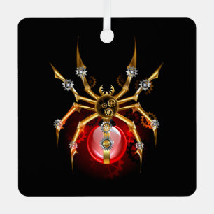 Stoomstijl spin op zwart metalen ornament
