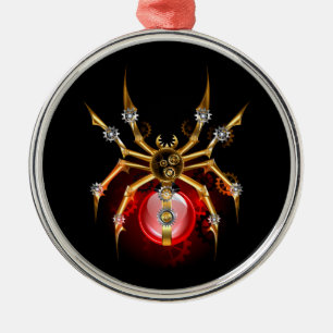 Stoomstijl spin op zwart metalen ornament