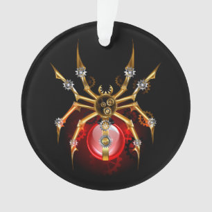 Stoomstijl spin op zwart ornament