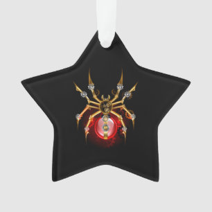 Stoomstijl spin op zwart ornament