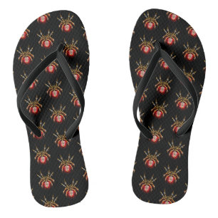 Stoomstijl spin op zwart teenslippers