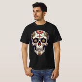 Stoomstijl Suiker Schedel T-shirt (Voorkant volledig)