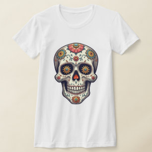 Stoomstijl Suiker Schedel T-shirt