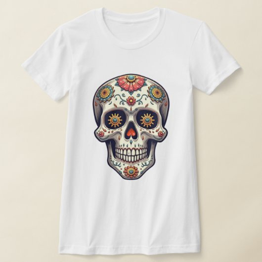 Stoomstijl Suiker Schedel T-shirt (Laagn)
