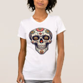 Stoomstijl Suiker Schedel T-shirt (Voorkant)