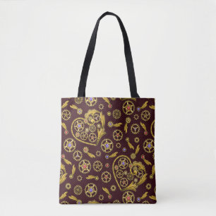 Stoomstijl Tandwiel Hart Servetten Tote Bag
